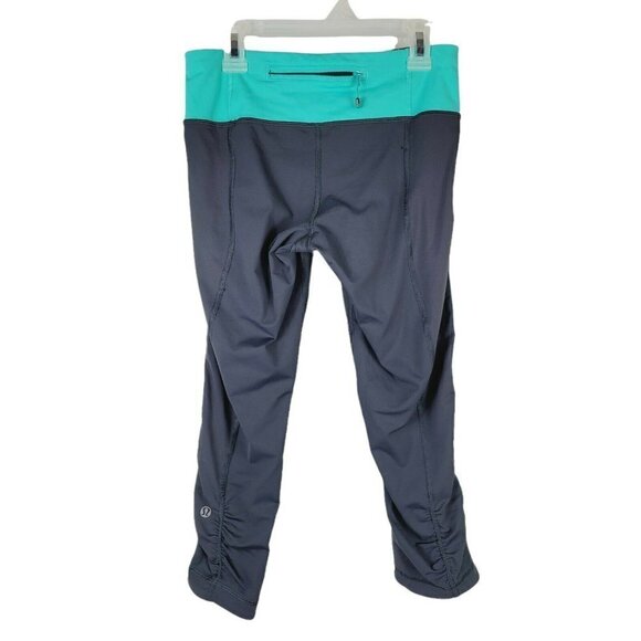 Lululemon Race With Grace Cropped Running Pants Sz 6 Soot/Bali Breeze Athletic - Picture 4 of 12